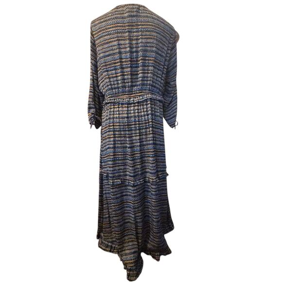 Scotch & Soda L Maxi Dress Journee Au Soleil Abstract Artsy Tiered Flowy Corp - Picture 2 of 11